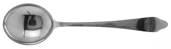Clinton (Sterling, "L"-No Stamp) Round Bowl Soup Spoon (Gumbo)