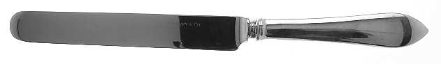 Faneuil (Sterling, "L" or No Stamps) Blunt Hollow Knife with Bolster