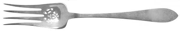 Faneuil (Sterling, "L" or No Stamps) Large Solid Cold Meat Serving Fork