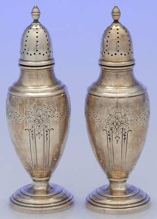 Candlelight-Chased (Sterling, Hollowware) Salt and Pepper Set