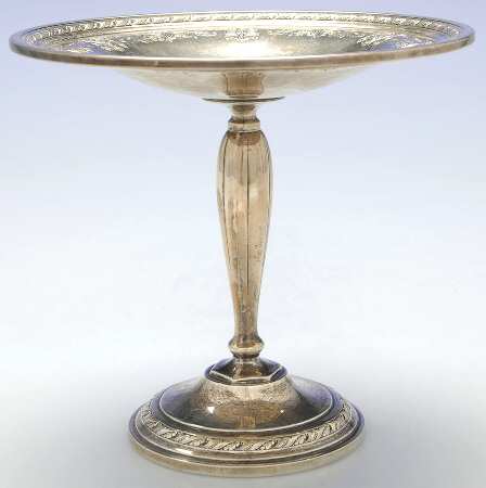 Candlelight-Chased (Sterling, Hollowware) Weighted Round Compote (Height X Width)