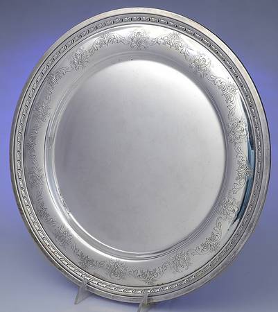 Candlelight-Chased (Sterling, Hollowware) 15" Round Tray