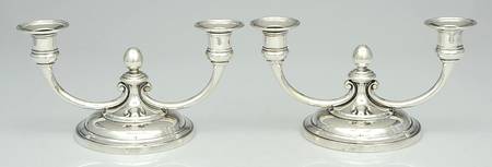 Hamilton (Sterling, Hollowware) Pair of 5" 2 Light Candelabra