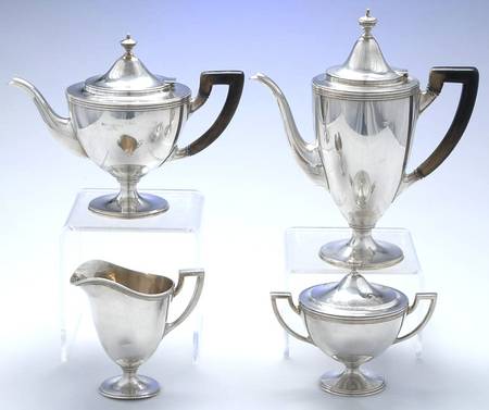Hamilton (Sterling, Hollowware) 4 Piece Tea Set (SCP*, STP*, SCR*, SSU*)