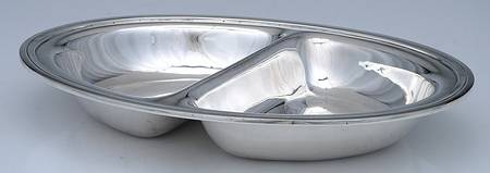 Hamilton (Sterling, Hollowware) Sterling Oval Divided Vegetable Bowl