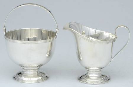 Hamilton (Sterling, Hollowware) Mini Creamer and Sugar Basket