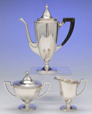 Hamilton (Sterling, Hollowware) 3 Pc Mini Coffee Set (SCPM, SCRM, SUM)