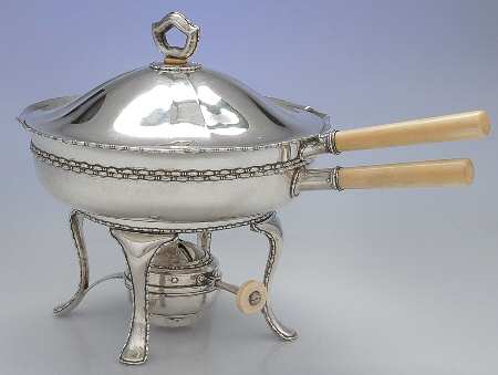 Marquise (Sterling, Hollowware) Chafing Dish W/Lid, Liner, Stand & Burner
