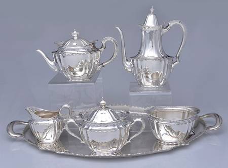 Marquise (Sterling, Hollowware) 6 Piece Tea Set (SCP, STP, SCR, SSU, SWB, WTLM1)