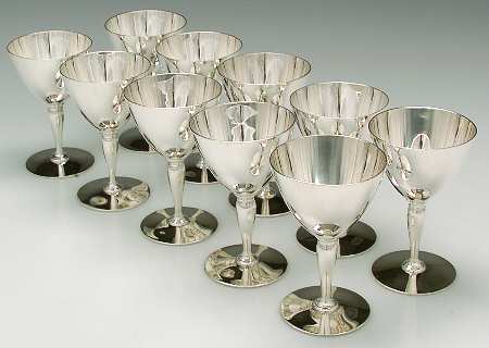 18885 (Sterling, Hollowware) Wine Goblet - Set of 10