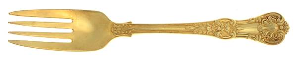 English King Gold (Str, 1885, Gold Vermeil) Pastry Fork