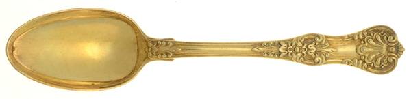 English King Gold (Str, 1885, Gold Vermeil) Dessert/Oval Soup Spoon