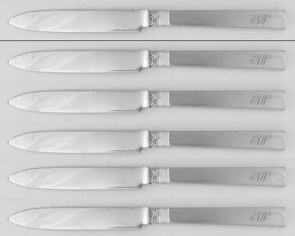 TIS59 (Sterling) Set of 6 Hollow Handle Sterling Blade Fruit Knives