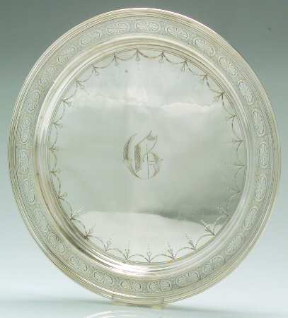 Clinton Engraved (Sterling, Hollowware) 12" Round Tray