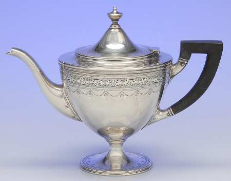 Clinton Engraved (Sterling, Hollowware) Teapot