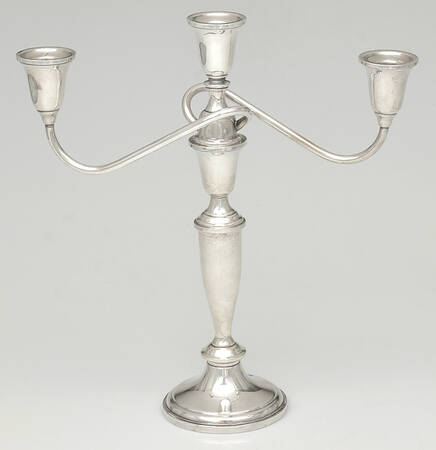 730 (Sterling, Hollowware) Weighted 3 Light Candelabra