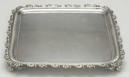 TIS5575 (Silverplate, Hollowware) 10" Square Footed Tray