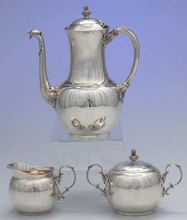 8572 (Sterling, Hollowware) 3 Pc Mini Coffee Set (SCPM, SCRM, SUM)