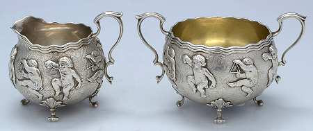 6837M (Sterling, Hollowware) Creamer & Open Sugar Set