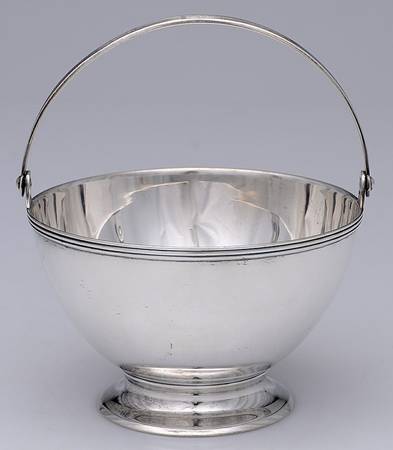18261 (Sterling, Hollowware) Handled Open Sugar Basket