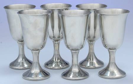 Pewter Hollowware Water Goblet - Set of 6
