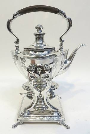 13889E1 (Sterling, Hollowware) Kettle, Stand & Burner