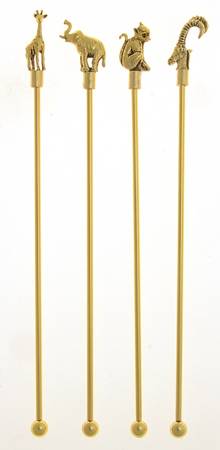Giftware (Metal, Hollowware) Swizzle Stick - Set of 4