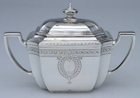 Hampton-Engraved (Sterling, Hollowware) Sugar Bowl & Lid