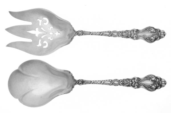 Douvaine (Sterling, 1890) (2 Pc) Solid Salad Set by Unger Brothers