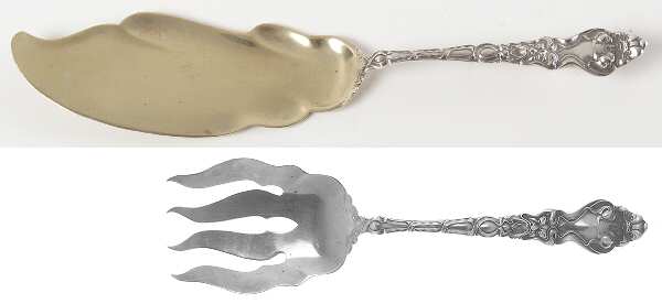 Douvaine (Sterling, 1890) 2 Piece Large Solid Fish Serving Set