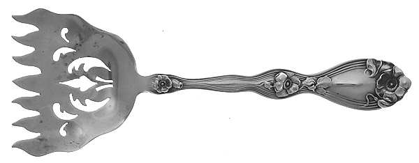 La Fleurette (Sterling, 1904) Large Solid Tined Sardine Serving Fork