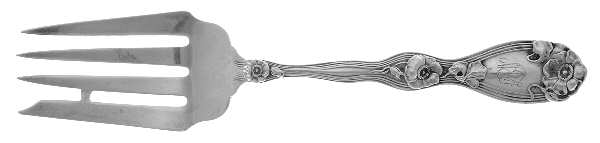 La Fleurette (Sterling, 1904) Small Solid Cold Meat Serving Fork