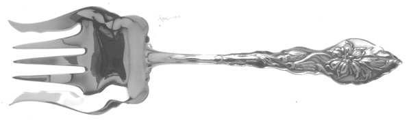 Narcissus (Sterling, 1890, No Monograms) Small Solid Tined Sardine Serving Fork