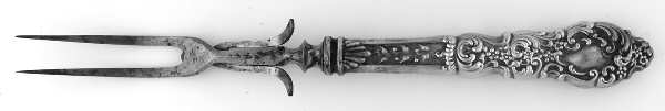 Passaic (Sterling, 1900) Large Stainless-Prong Roast Carving Fork