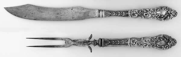 Passaic (Sterling, 1900) Large 2-Piece Roast Carving Set w/Stainless Blade