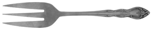 Lustreware (Stainless) Medium Solid Cold Meat Serving Fork by Unknown Mfg Silver