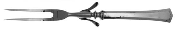 Farmington (Silverplate, 1917) Small Steak Carving Fork with Stainless Prongs