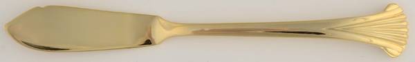 UNF488 (Gold Electroplate) Flat Handle Master Butter Knife
