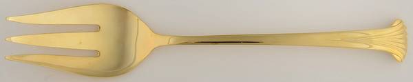 UNF488 (Gold Electroplate) Large Solid Cold Meat Serving Fork