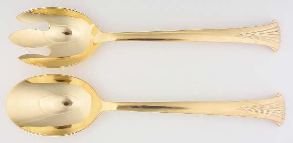 UNF488 (Gold Electroplate) (2 Pc) Solid Salad Set