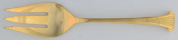 UNF488 (Gold Electroplate) Medium Solid Cold Meat Serving Fork