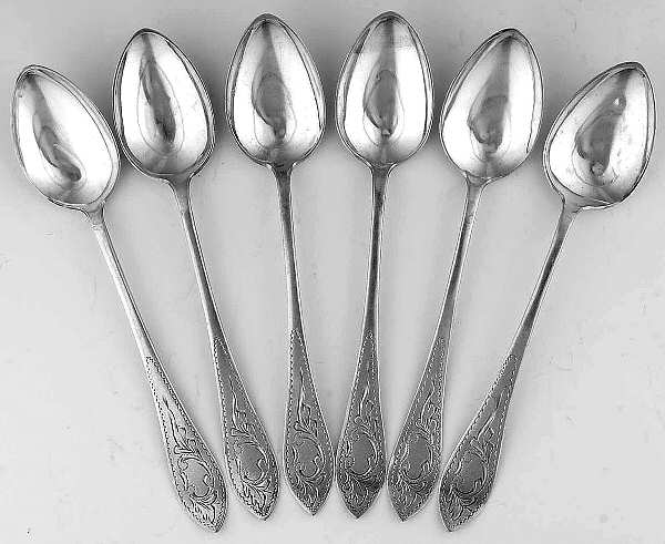 Sterling Flatware (Set of 6) Demitasse Spoons by Unknown Mfg Silver