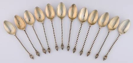 Sterling Flatware (Set of 12) Demitasse Spoon by Unknown Mfg Silver