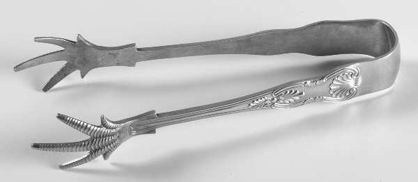 Kings (Silverplate) Large Ice Serving Tongs with Claw Tips