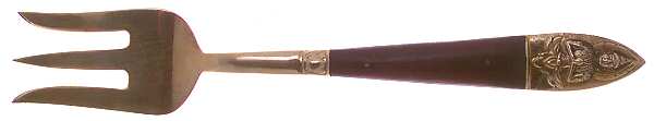 Siam-Brown (Brass) Solid Serving Fork by Unknown Mfg Silver