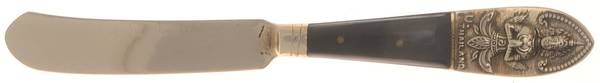 Thailand Butter Spreader Hollow Hdl-Paddle/Stainless Blade by Unknown Mfg Silver