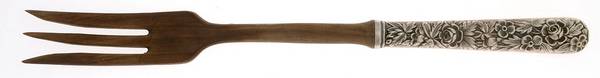 UNF881 (Sterling) Salad Serving Fork with Wooden Prongs