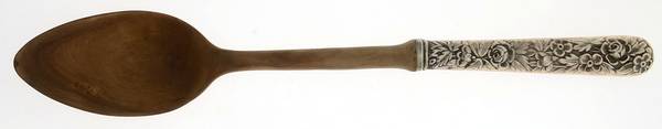 UNF881 (Sterling) Salad Serving Spoon with Wooden Bowl