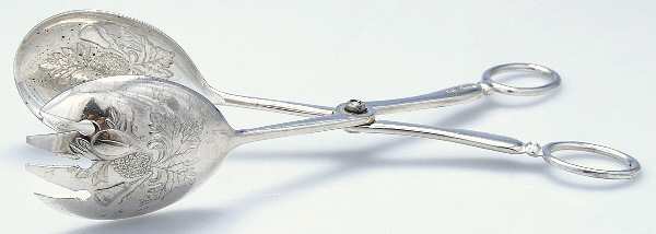 England Silverplate Flatware 1-Piece Salad Tongs