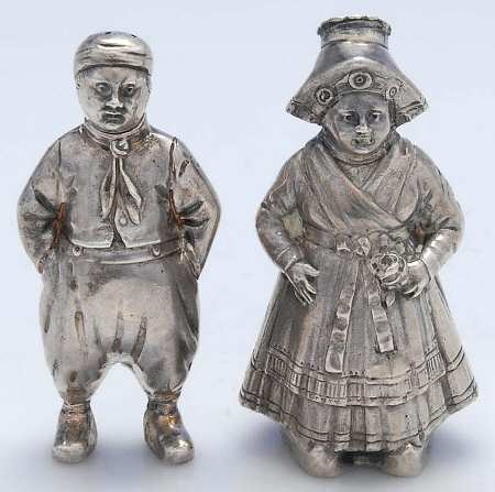 Germany Sterling Hollowware Salt and Pepper Set by Unknown Manufacturer
